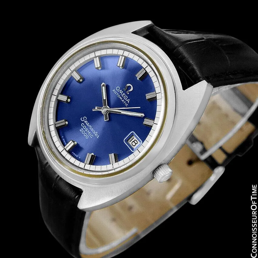 1970's Omega Seamaster Cosmic 2000 Vintage Retro Mens Dive Watch, Date - Stainless Steel
