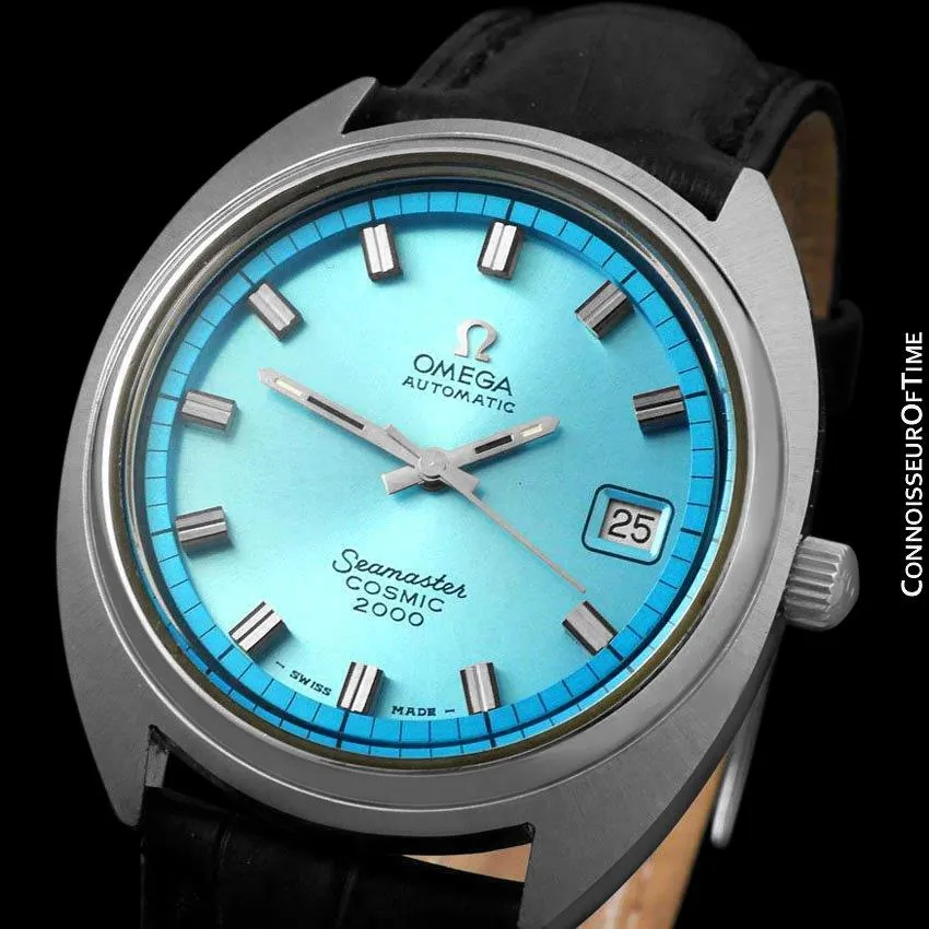 1970's Omega Seamaster Cosmic 2000 Vintage Retro Mens Dive Watch, Date - Stainless Steel
