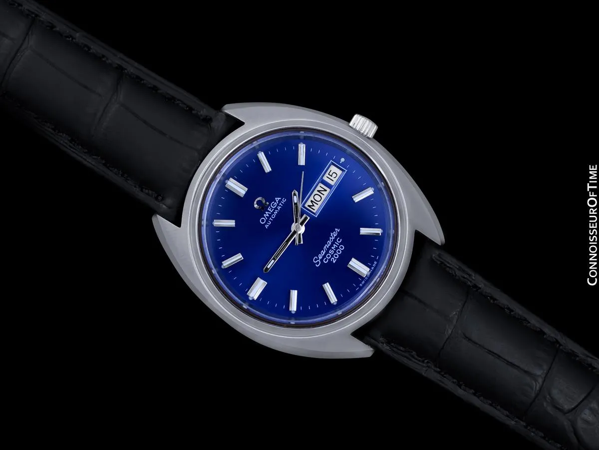 1970's Omega Seamaster Cosmic 2000 Vintage Retro Mens Dive Watch, Date - Stainless Steel