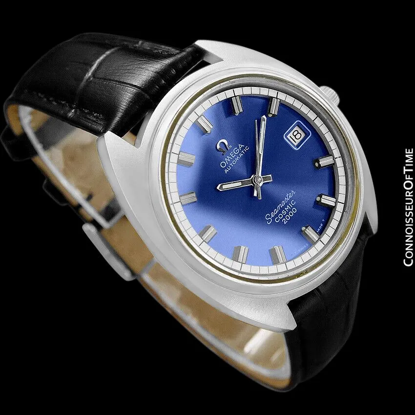 1970's Omega Seamaster Cosmic 2000 Vintage Retro Mens Dive Watch, Date - Stainless Steel