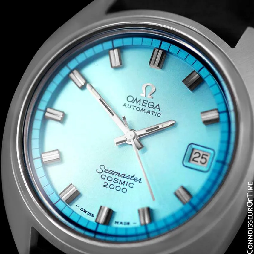 1970's Omega Seamaster Cosmic 2000 Vintage Retro Mens Dive Watch, Date - Stainless Steel