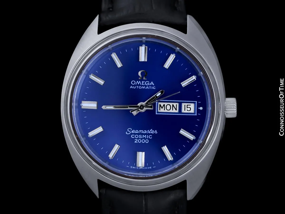1970's Omega Seamaster Cosmic 2000 Vintage Retro Mens Dive Watch, Date - Stainless Steel