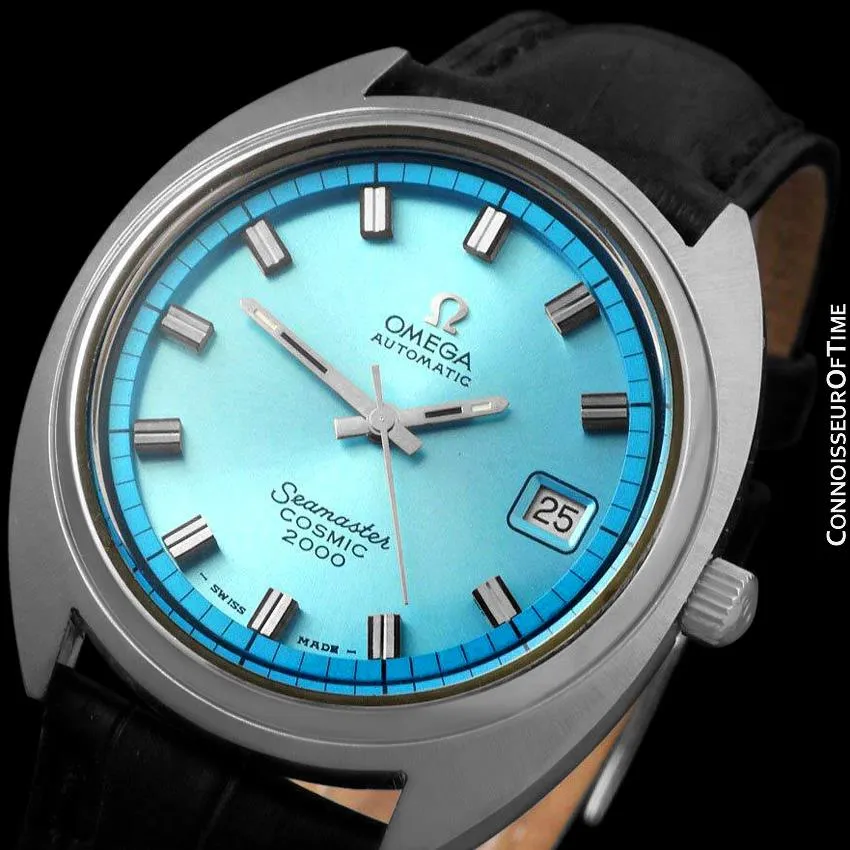 1970's Omega Seamaster Cosmic 2000 Vintage Retro Mens Dive Watch, Date - Stainless Steel