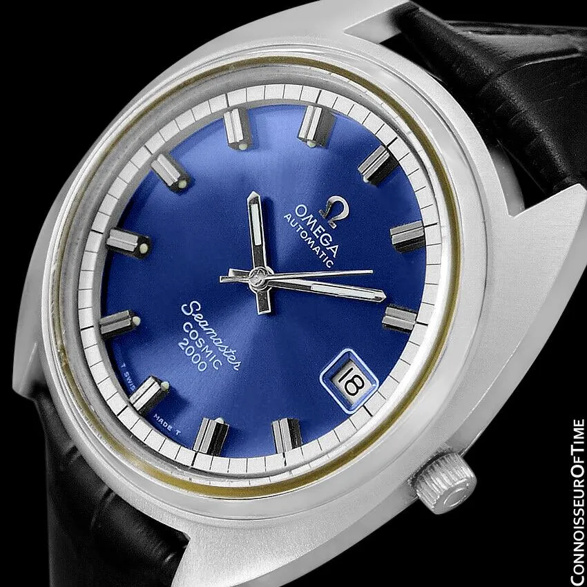1970's Omega Seamaster Cosmic 2000 Vintage Retro Mens Dive Watch, Date - Stainless Steel