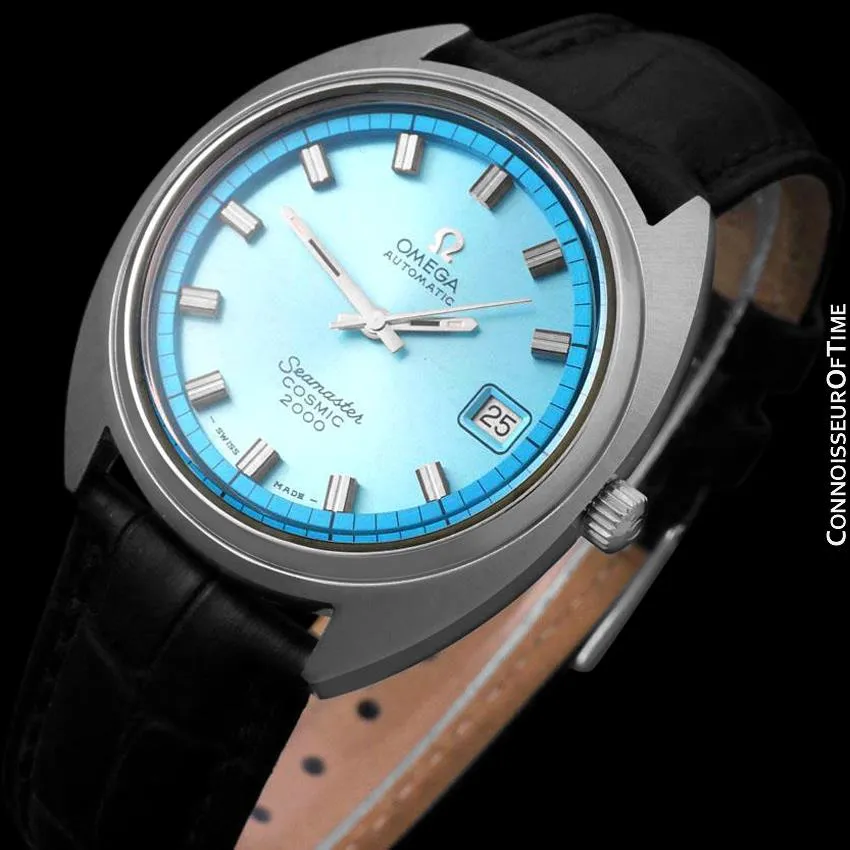1970's Omega Seamaster Cosmic 2000 Vintage Retro Mens Dive Watch, Date - Stainless Steel