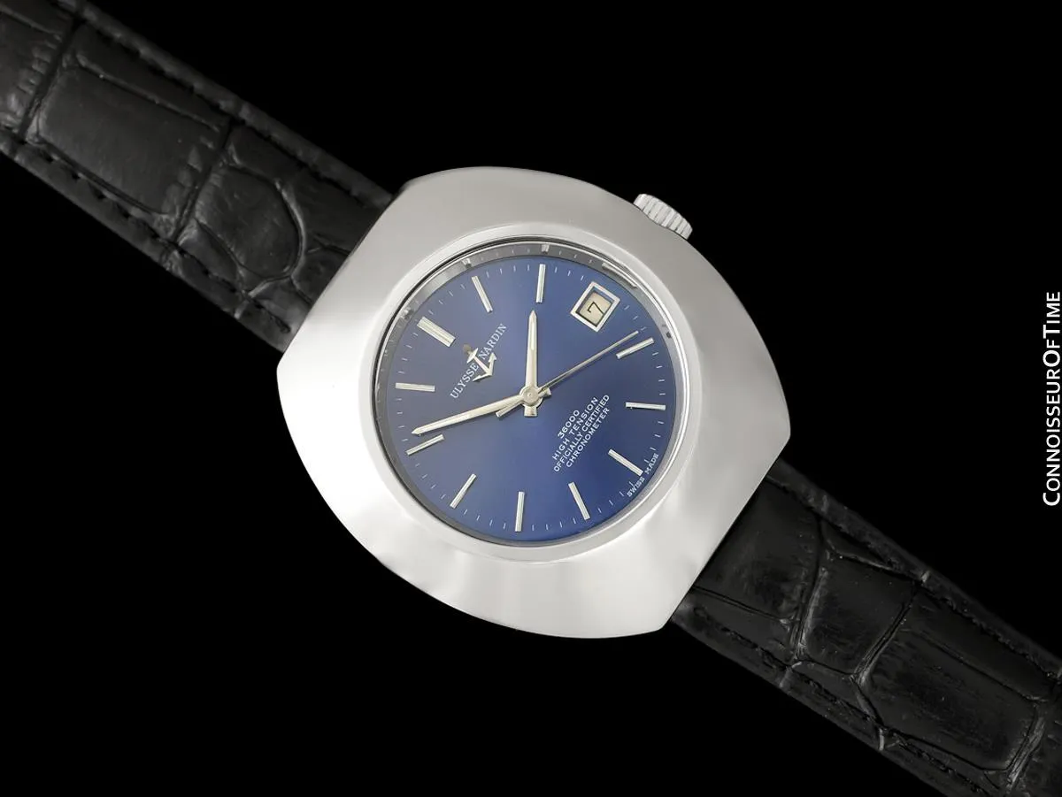 1970's Ulysse Nardin Vintage Mens Large 36,000 BPH Watch, Stainless Steel - Officially Certified Chronometer