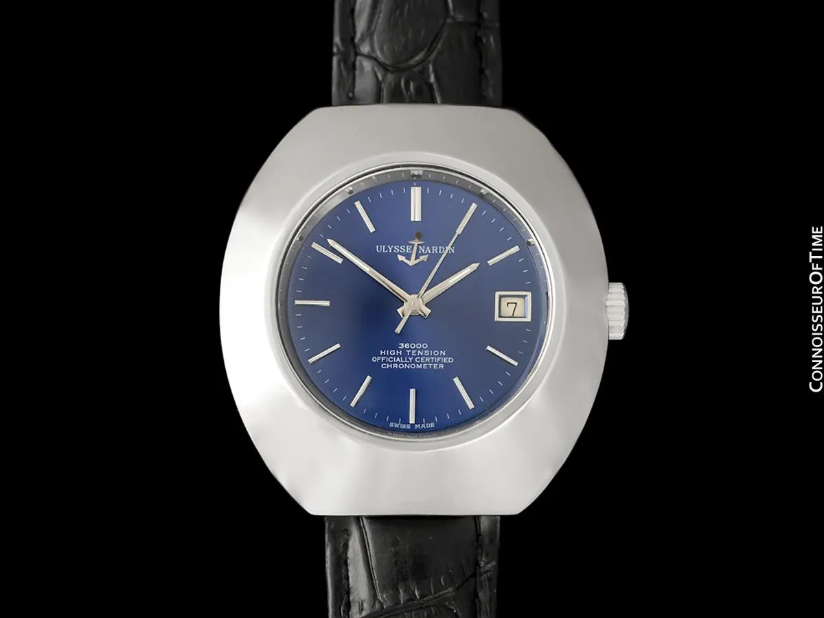 1970's Ulysse Nardin Vintage Mens Large 36,000 BPH Watch, Stainless Steel - Officially Certified Chronometer