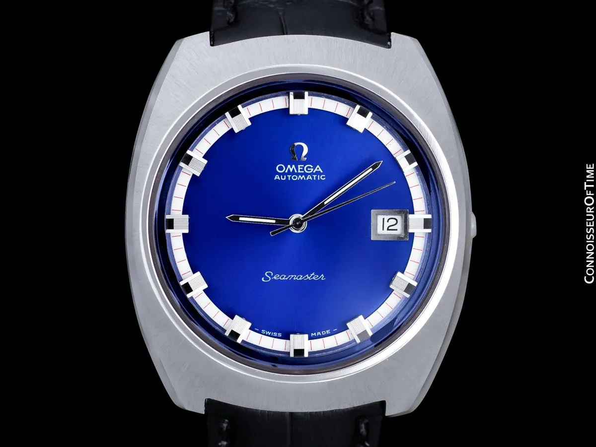 1971 Omega Seamaster Vintage Large Retro Mens Dive Watch with Date - Stainless Steel