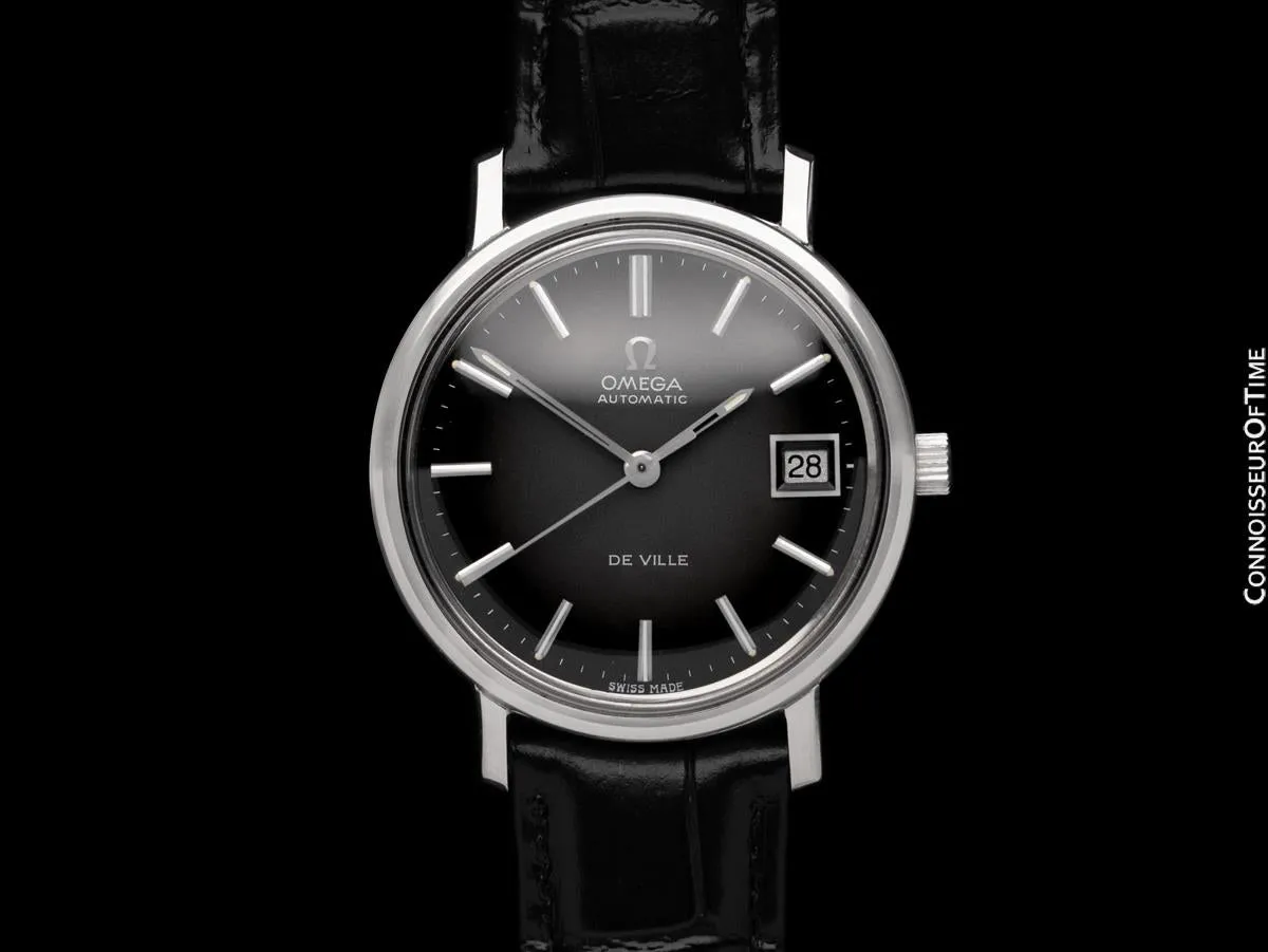 1972 Omega De Ville Vintage Mens Full Size Automatic Watch with Gray Dial - Stainless Steel