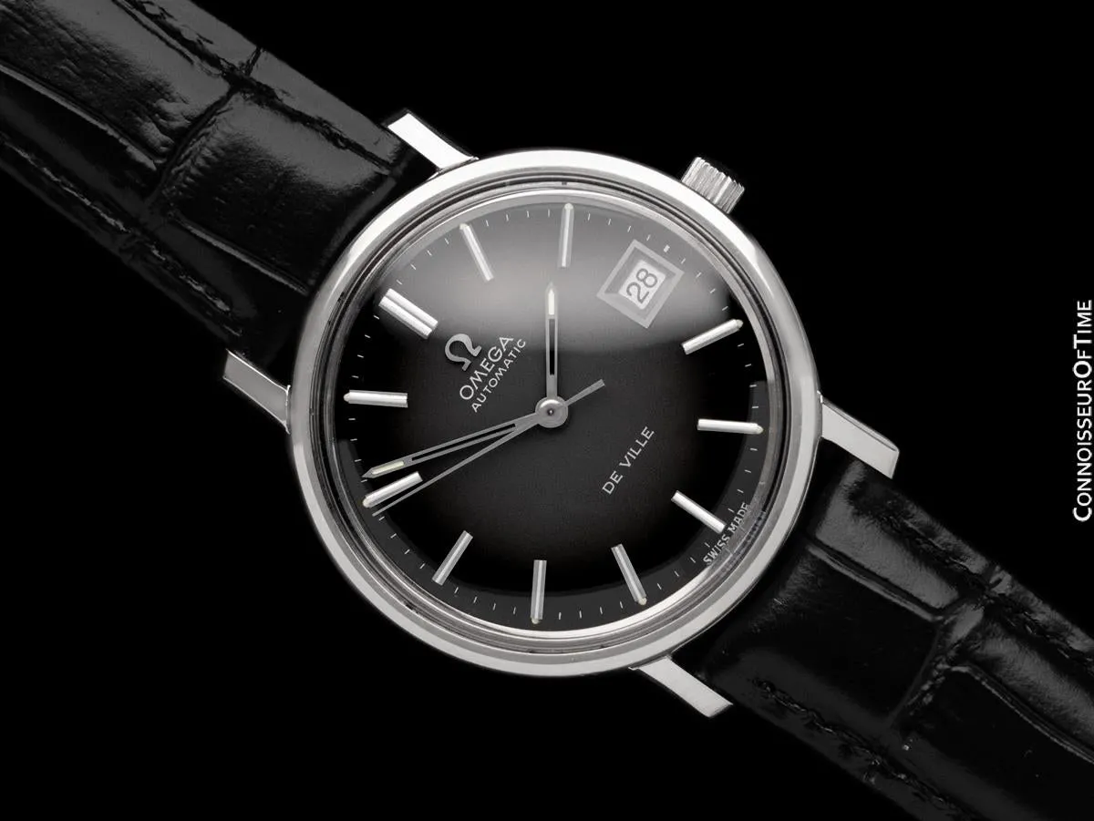 1972 Omega De Ville Vintage Mens Full Size Automatic Watch with Gray Dial - Stainless Steel