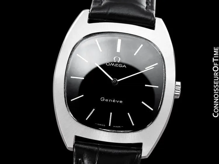 1974 Omega Geneve Vintage Retro Mens Handwound Ultra Slim Watch - Stainless Steel