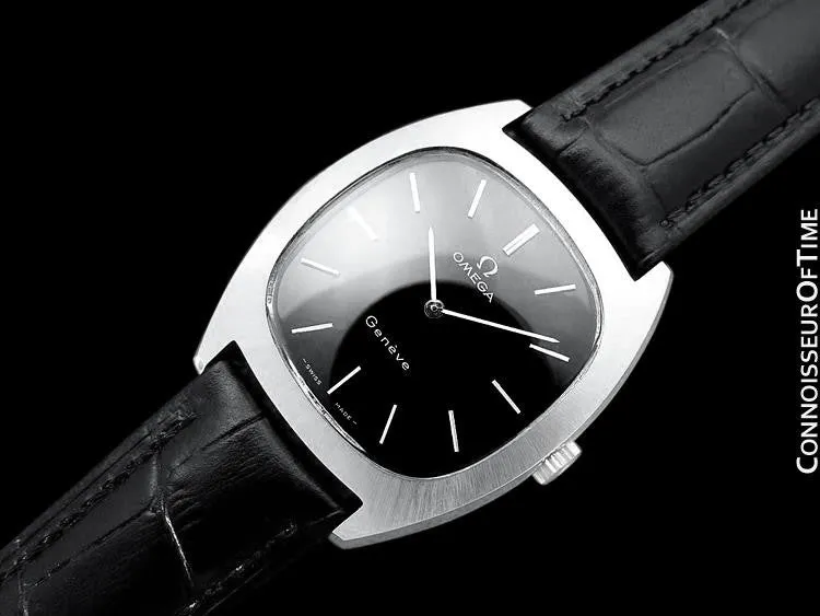 1974 Omega Geneve Vintage Retro Mens Handwound Ultra Slim Watch - Stainless Steel