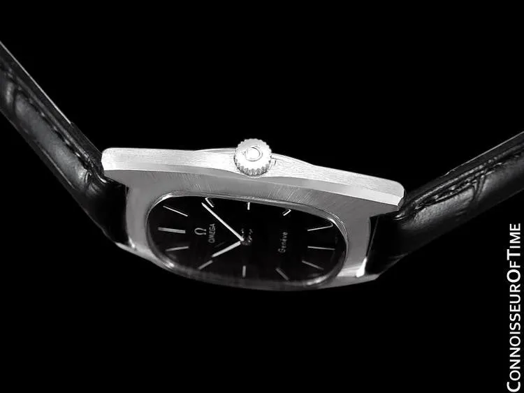 1974 Omega Geneve Vintage Retro Mens Handwound Ultra Slim Watch - Stainless Steel