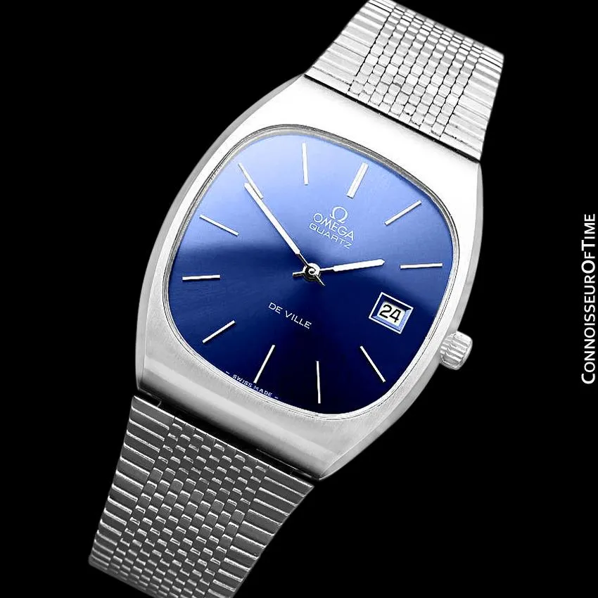 1975 Omega De Ville Classic Vintage Mens Transitional Cal. 1320 Quartz Watch, Date - Stainless Steel