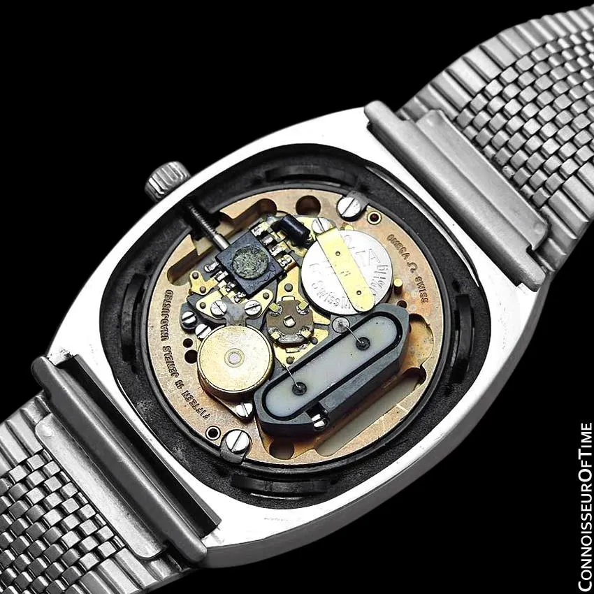 1975 Omega De Ville Classic Vintage Mens Transitional Cal. 1320 Quartz Watch, Date - Stainless Steel