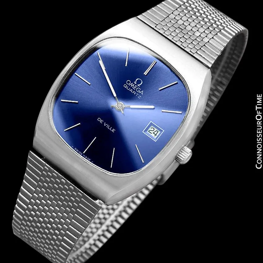 1975 Omega De Ville Classic Vintage Mens Transitional Cal. 1320 Quartz Watch, Date - Stainless Steel