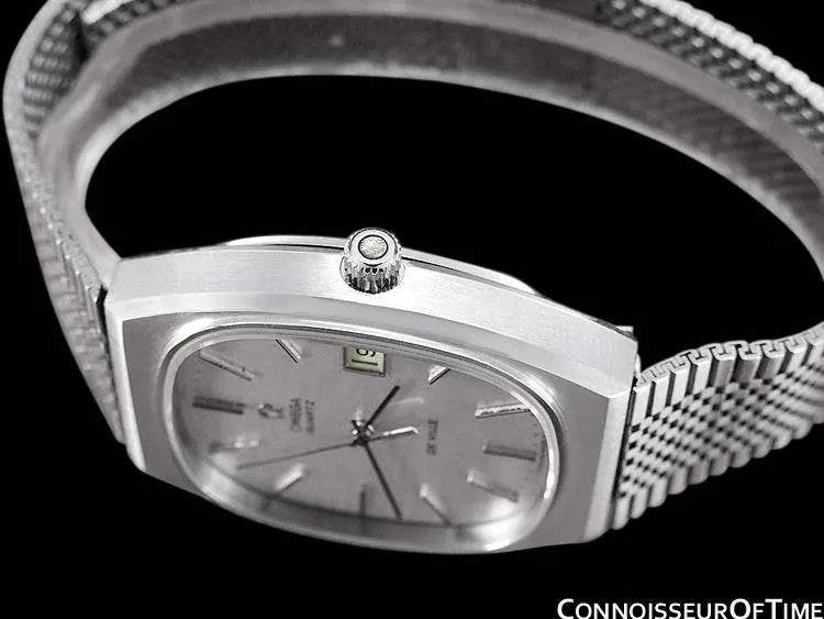 1978 Omega De Ville Classic Vintage Mens Silver Dial Quartz Watch, Date - Stainless Steel