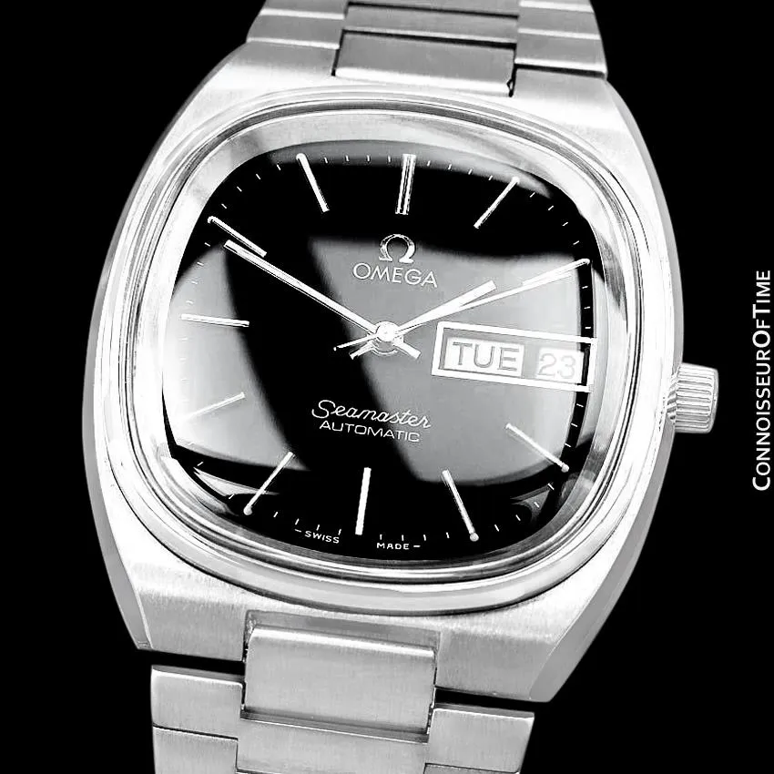 1978 Omega Seamaster Vintage Mens TV Watch, Automatic, Day Date - Stainless Steel