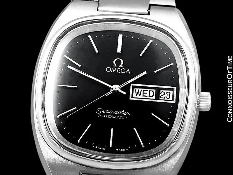 1978 Omega Seamaster Vintage Mens TV Watch, Automatic, Day Date - Stainless Steel