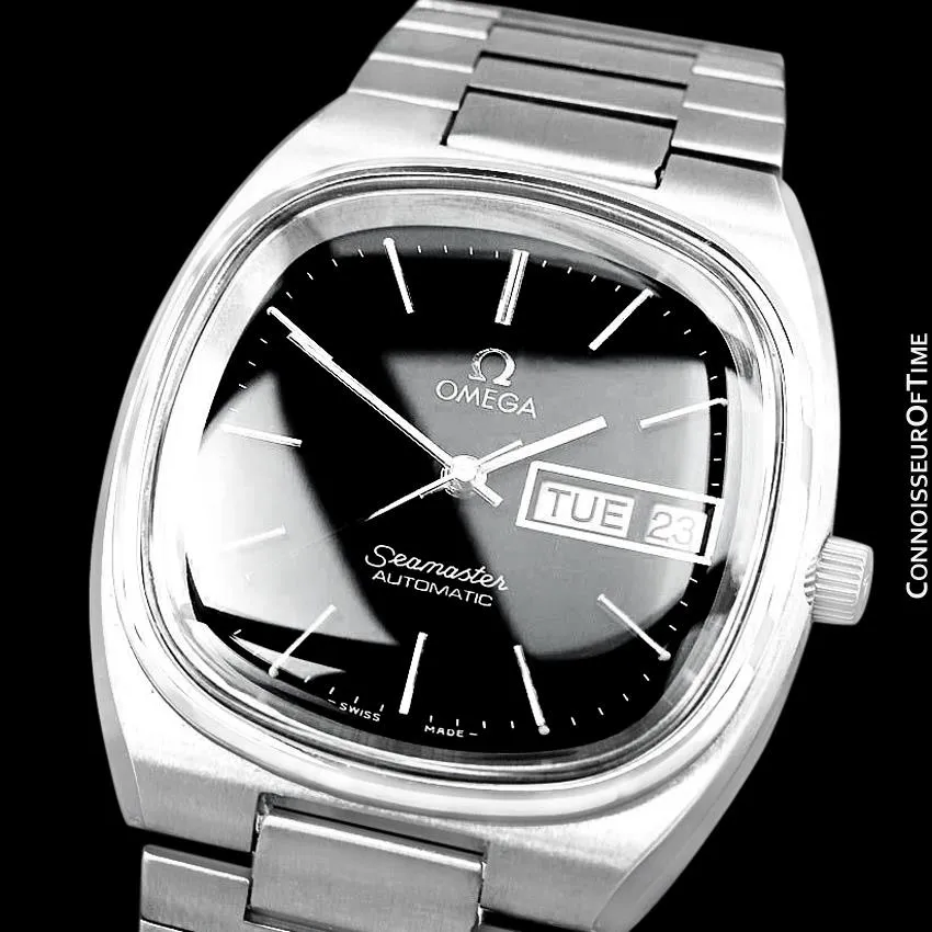 1978 Omega Seamaster Vintage Mens TV Watch, Automatic, Day Date - Stainless Steel