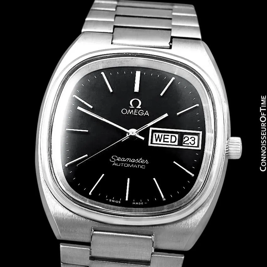 1978 Omega Seamaster Vintage Mens TV Watch, Automatic, Day Date - Stainless Steel
