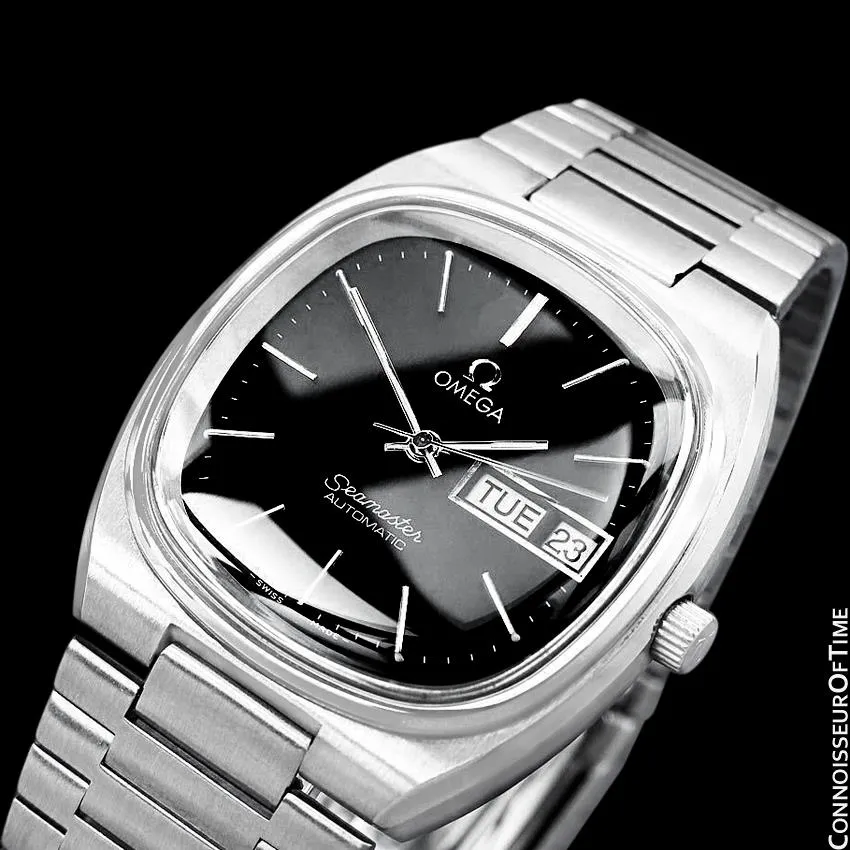 1978 Omega Seamaster Vintage Mens TV Watch, Automatic, Day Date - Stainless Steel