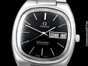 1978 Omega Seamaster Vintage Mens TV Watch, Automatic, Day Date - Stainless Steel