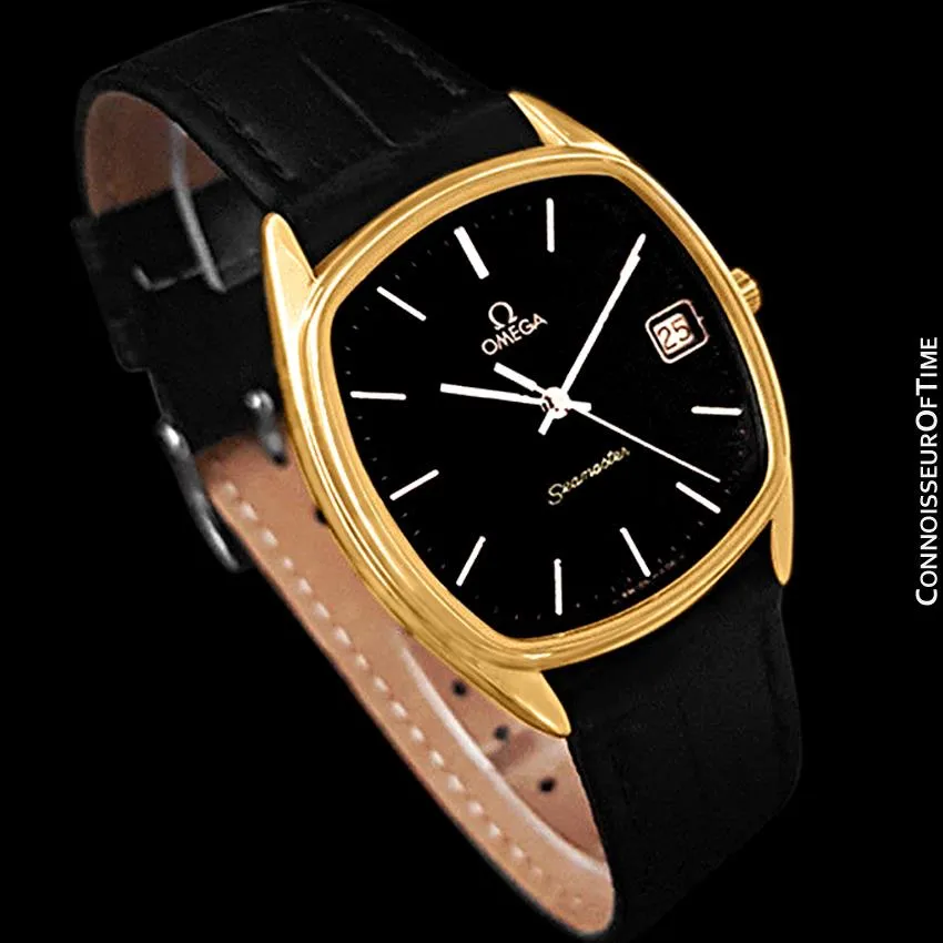 1981 Omega Seamaster Classic Accuset Vintage Mens Retro Quartz Watch - 18K Gold Plated & Stainless Steel