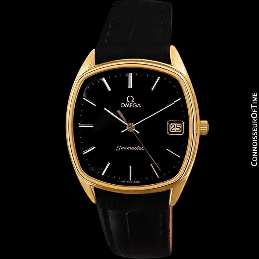 1981 Omega Seamaster Classic Accuset Vintage Mens Retro Quartz Watch - 18K Gold Plated & Stainless Steel