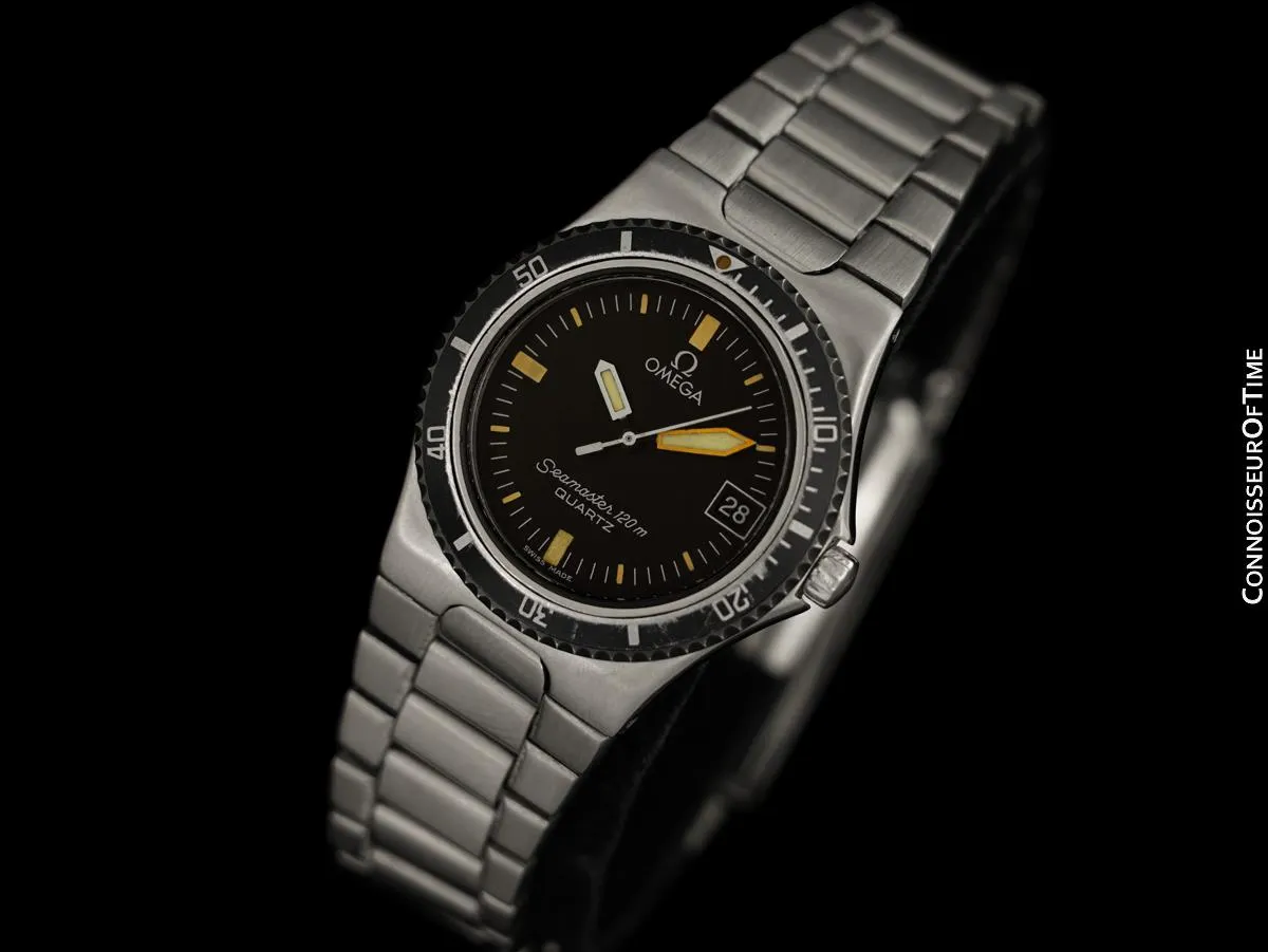 1984 Omega Seamaster Calypso II 120M Vintage Full Size Mens Quartz Watch, Date - Stainless Steel