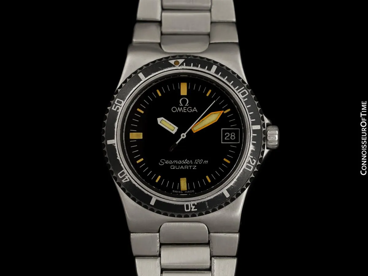 1984 Omega Seamaster Calypso II 120M Vintage Full Size Mens Quartz Watch, Date - Stainless Steel