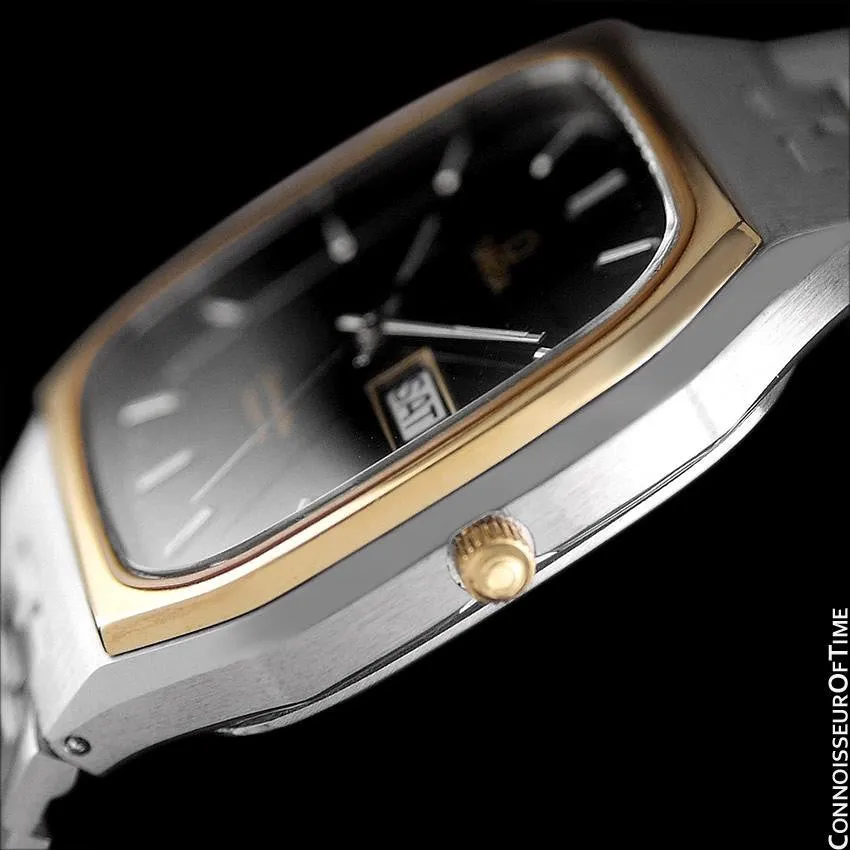 1984 Omega Seamaster Classic Retro Vintage Mens Quartz Watch, Day Date - Stainless Steel & 18K Gold Plated