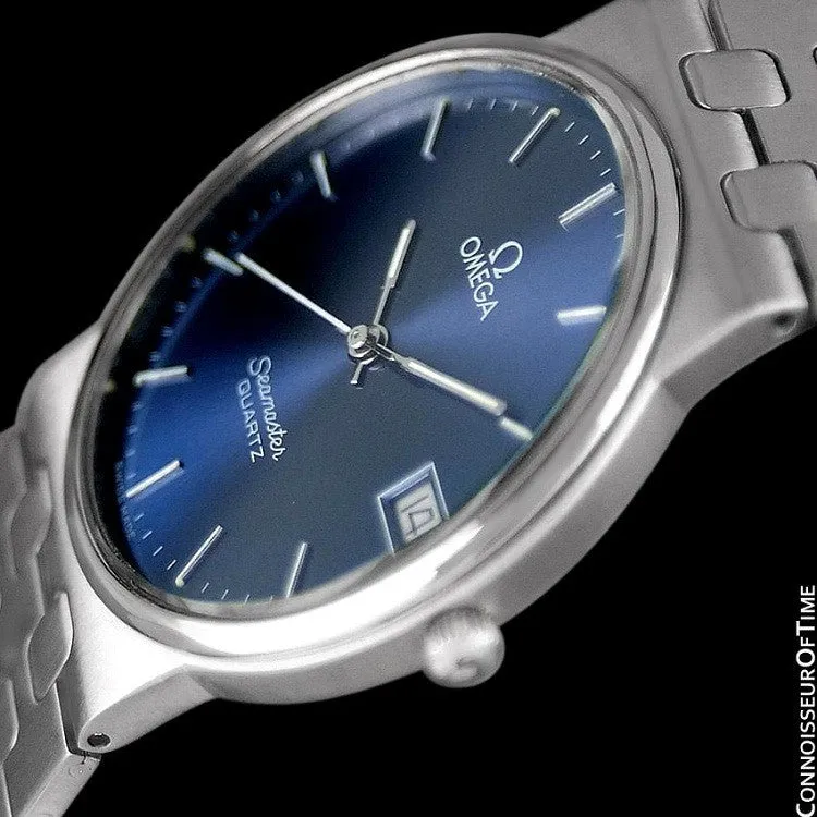 1984 Omega Seamaster Classic Vintage Retro Mens Quartz Watch, Date - Stainless Steel