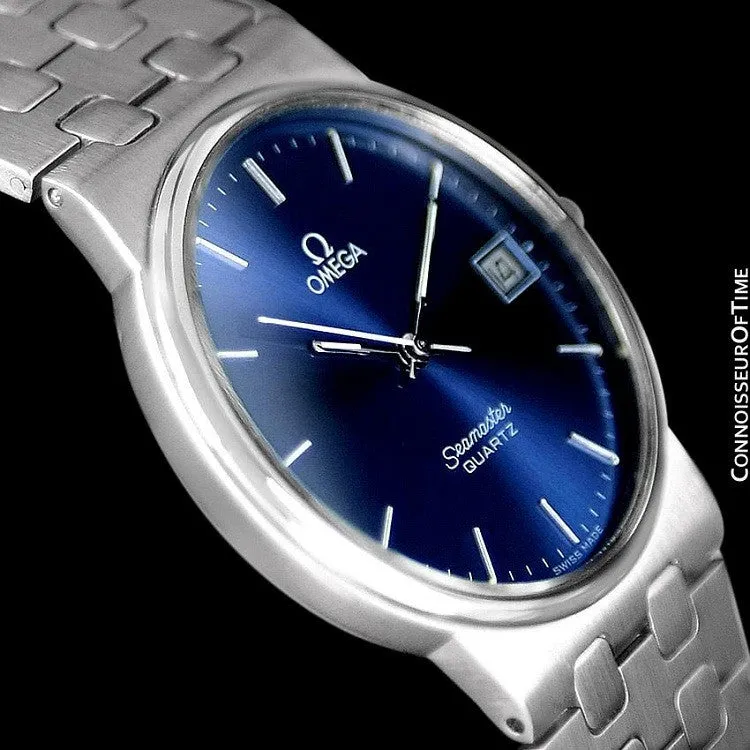 1984 Omega Seamaster Classic Vintage Retro Mens Quartz Watch, Date - Stainless Steel