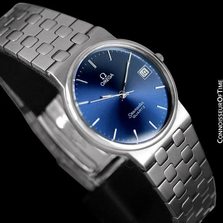 1984 Omega Seamaster Classic Vintage Retro Mens Quartz Watch, Date - Stainless Steel