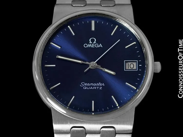 1984 Omega Seamaster Classic Vintage Retro Mens Quartz Watch, Date - Stainless Steel