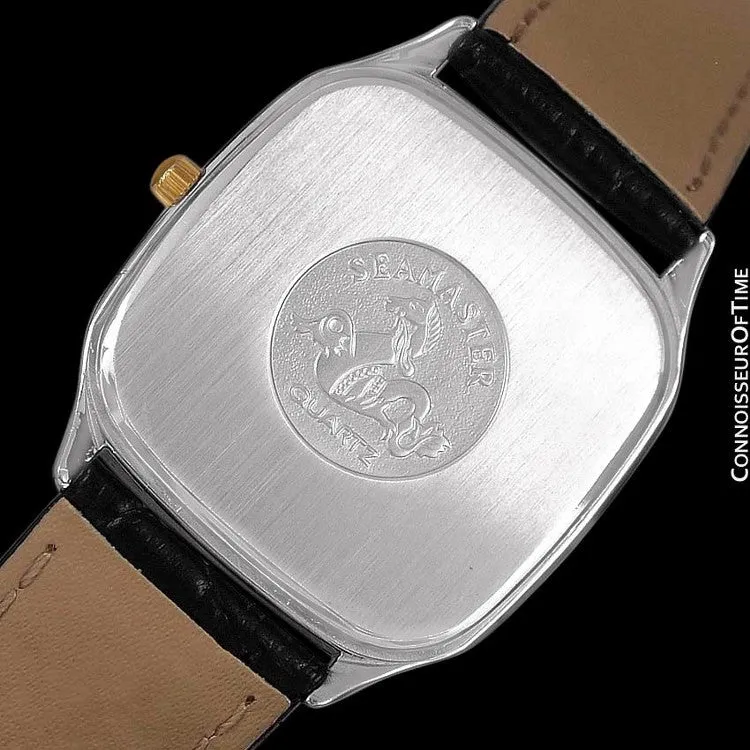 1985 Omega Seamaster Brest Vintage Mens Retro Quartz Watch - Stainless Steel & 18K Gold Plated