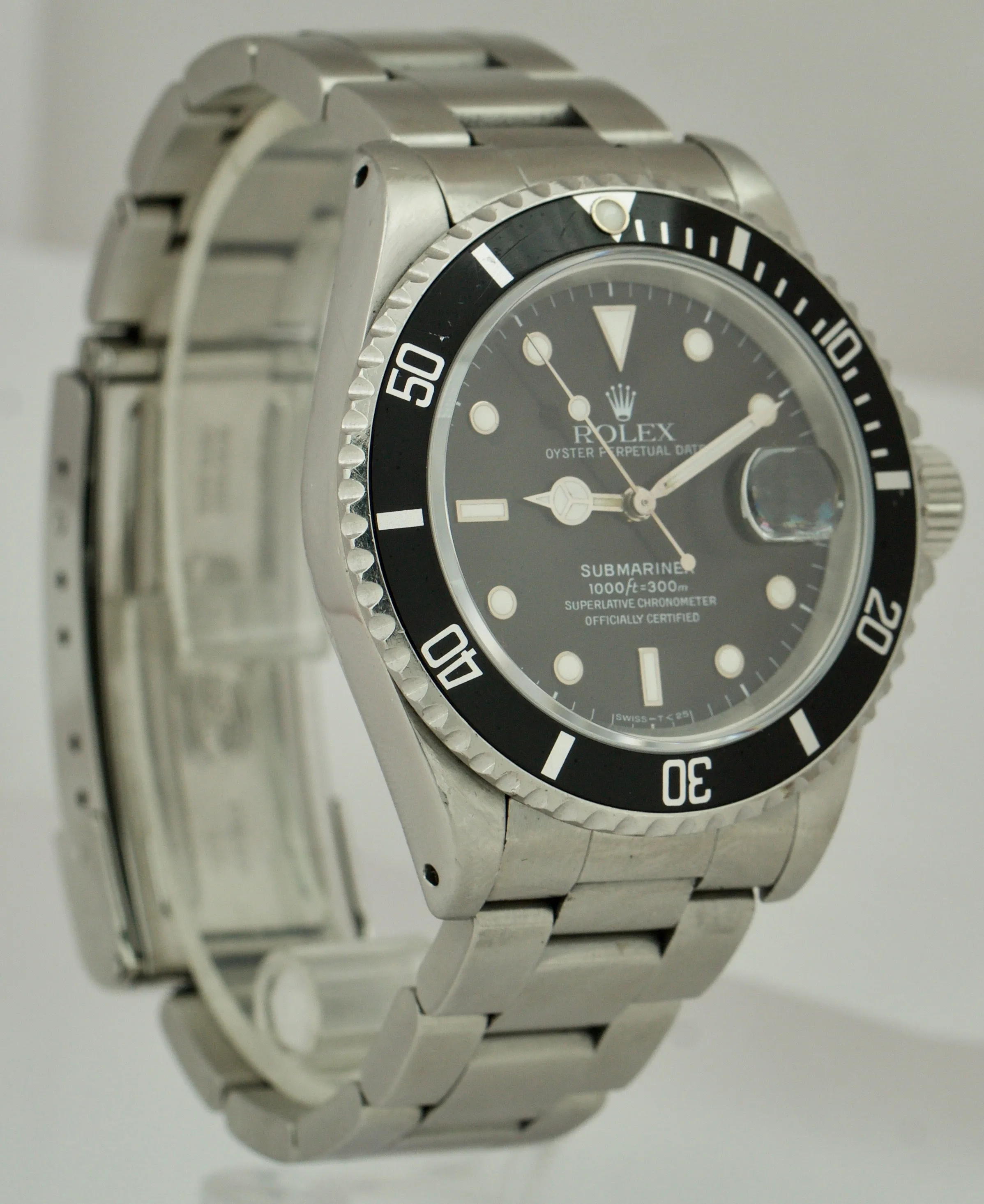 1989 Men's Rolex Submariner Date 40mm Black Stainless Steel Dive Watch 16610