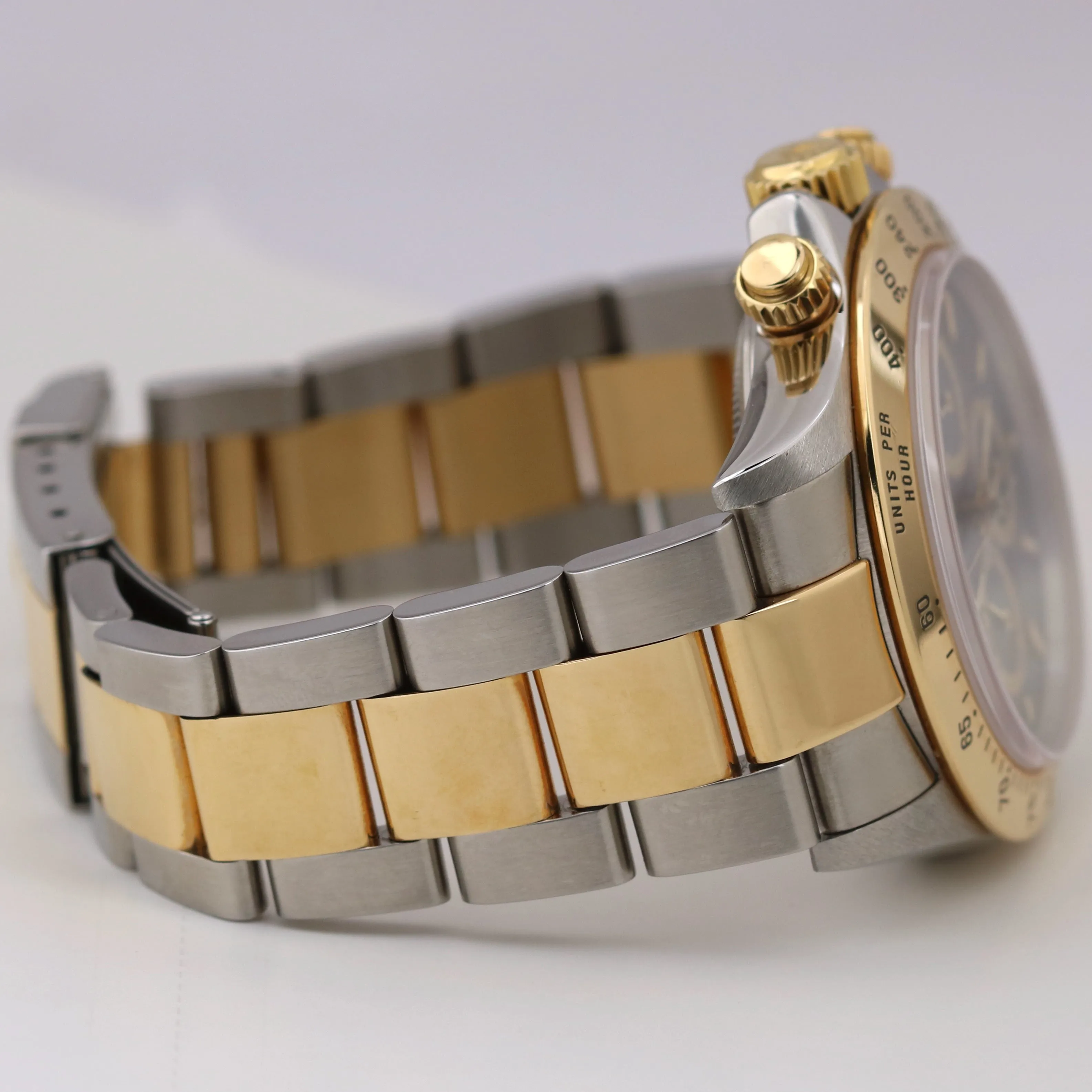 2000 Rolex Daytona Cosmograph ZENITH 40mm BLACK 18K Gold P-SERIAL Steel 16523