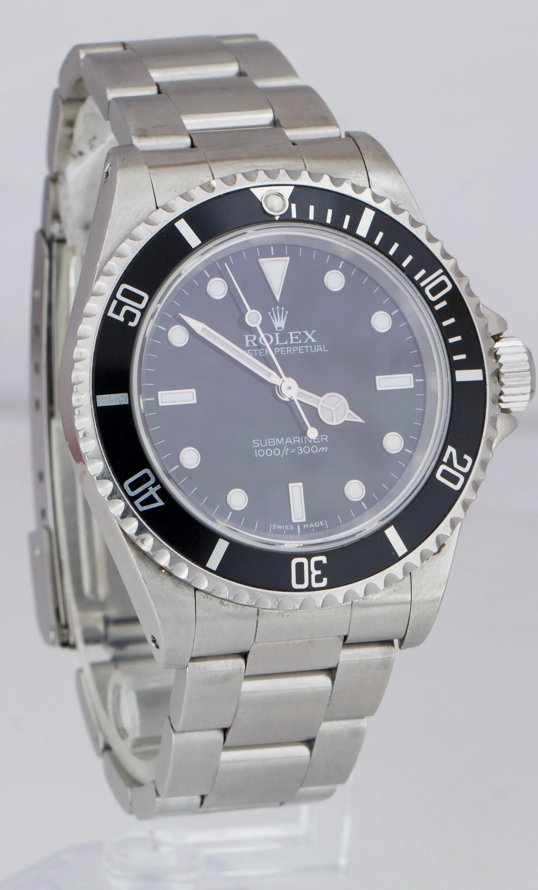 2005 UNPOLISHED Rolex Submariner No-Date Steel Black Dive 40mm Watch 14060