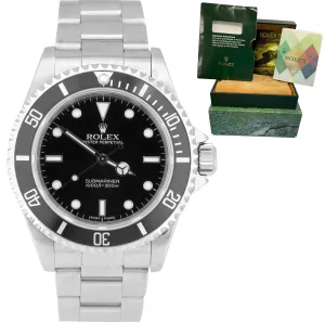2005 UNPOLISHED Rolex Submariner No-Date Steel Black Dive 40mm Watch 14060