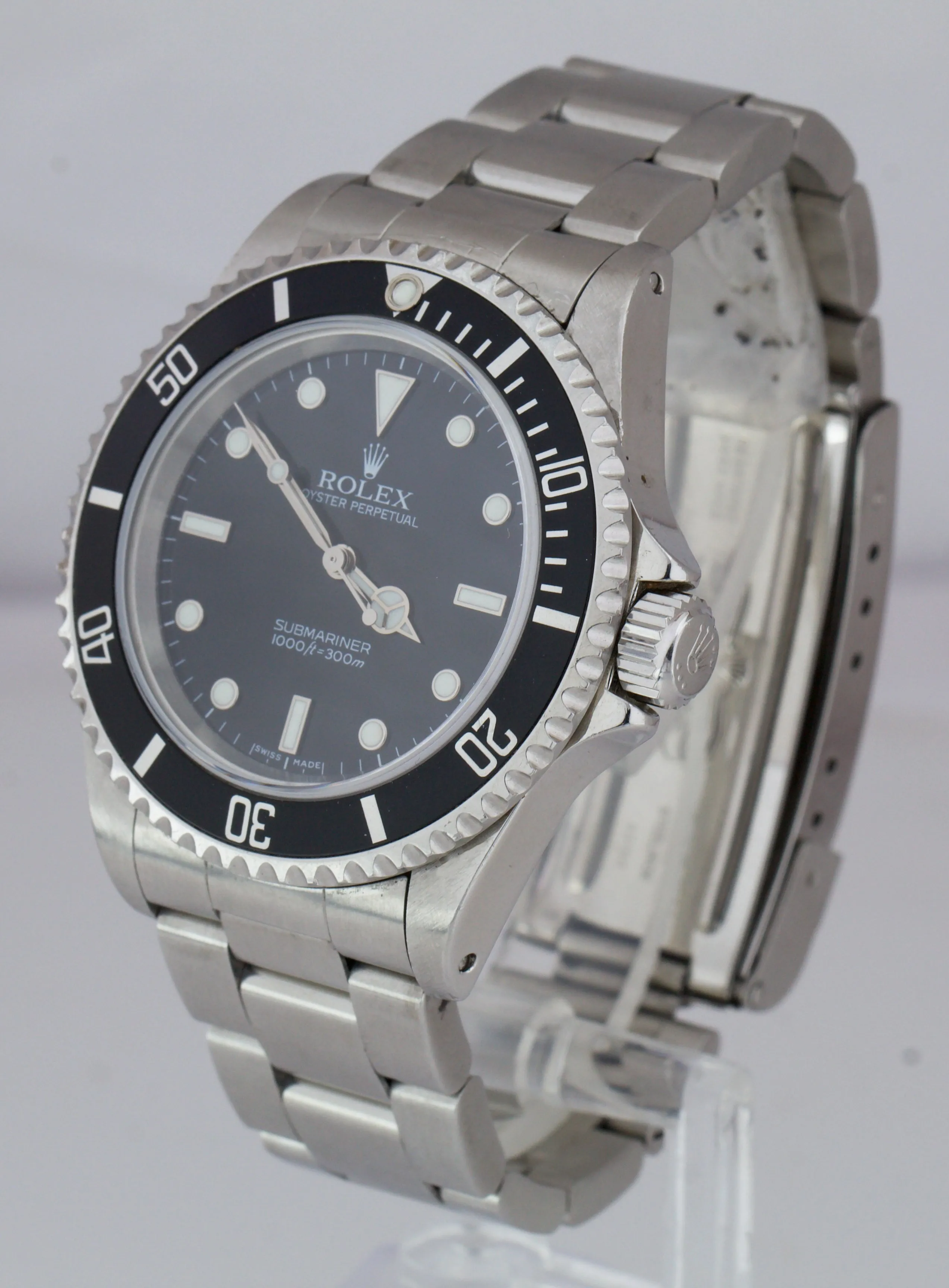 2005 UNPOLISHED Rolex Submariner No-Date Steel Black Dive 40mm Watch 14060
