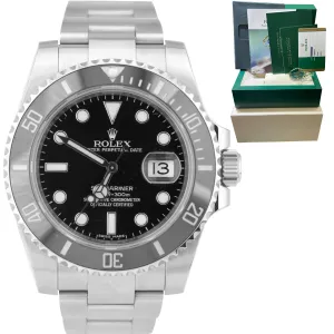 2015 Rolex Submariner Date Stainless Ceramic 40mm Dive Watch 116610LN BOX PAPERS