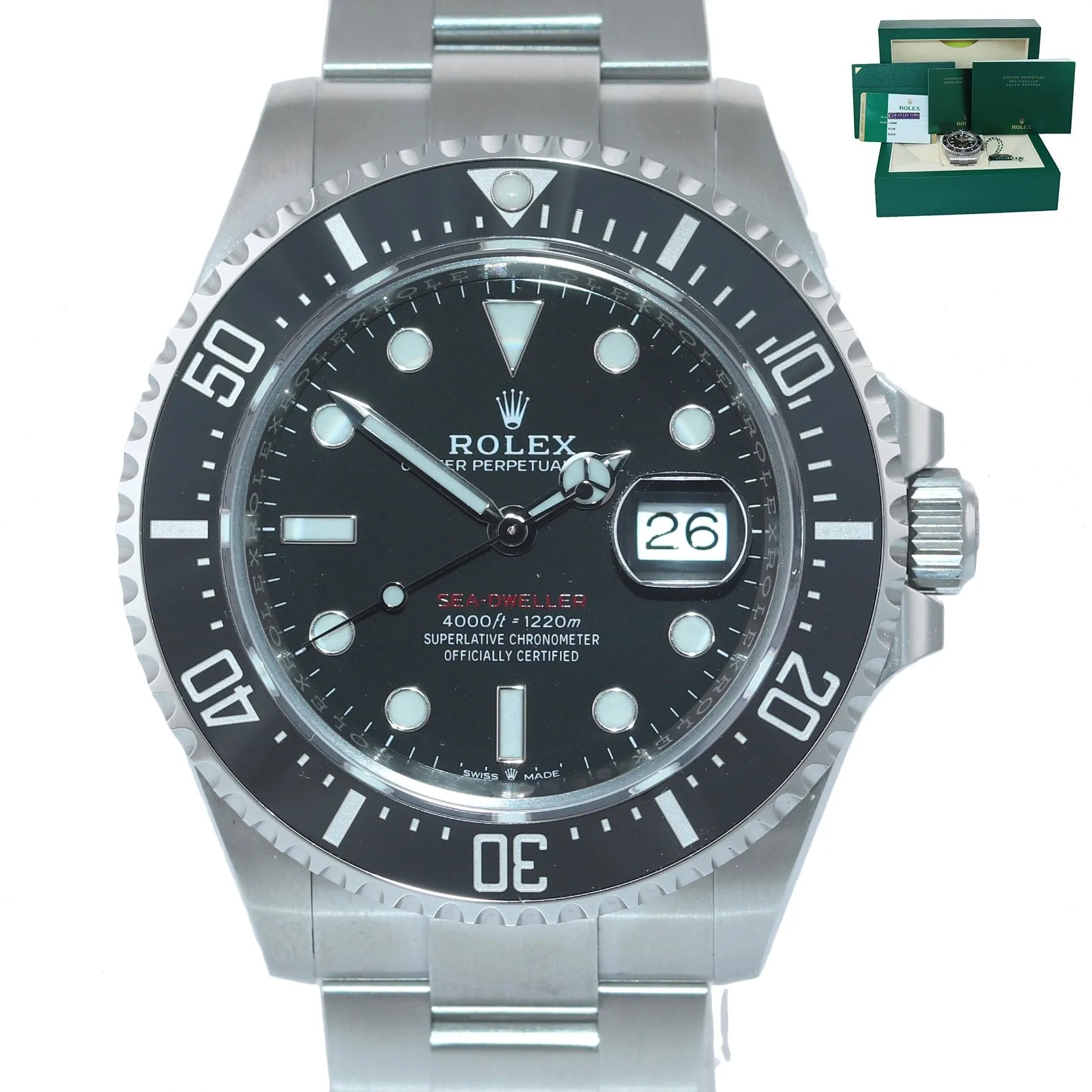 2018 PAPERS Mark I Rolex Red Sea-Dweller 43mm 126600 Steel Watch Box