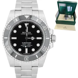 2019 UNPOLISHED Rolex Submariner No-Date Stainless Steel 40mm Black Watch 114060