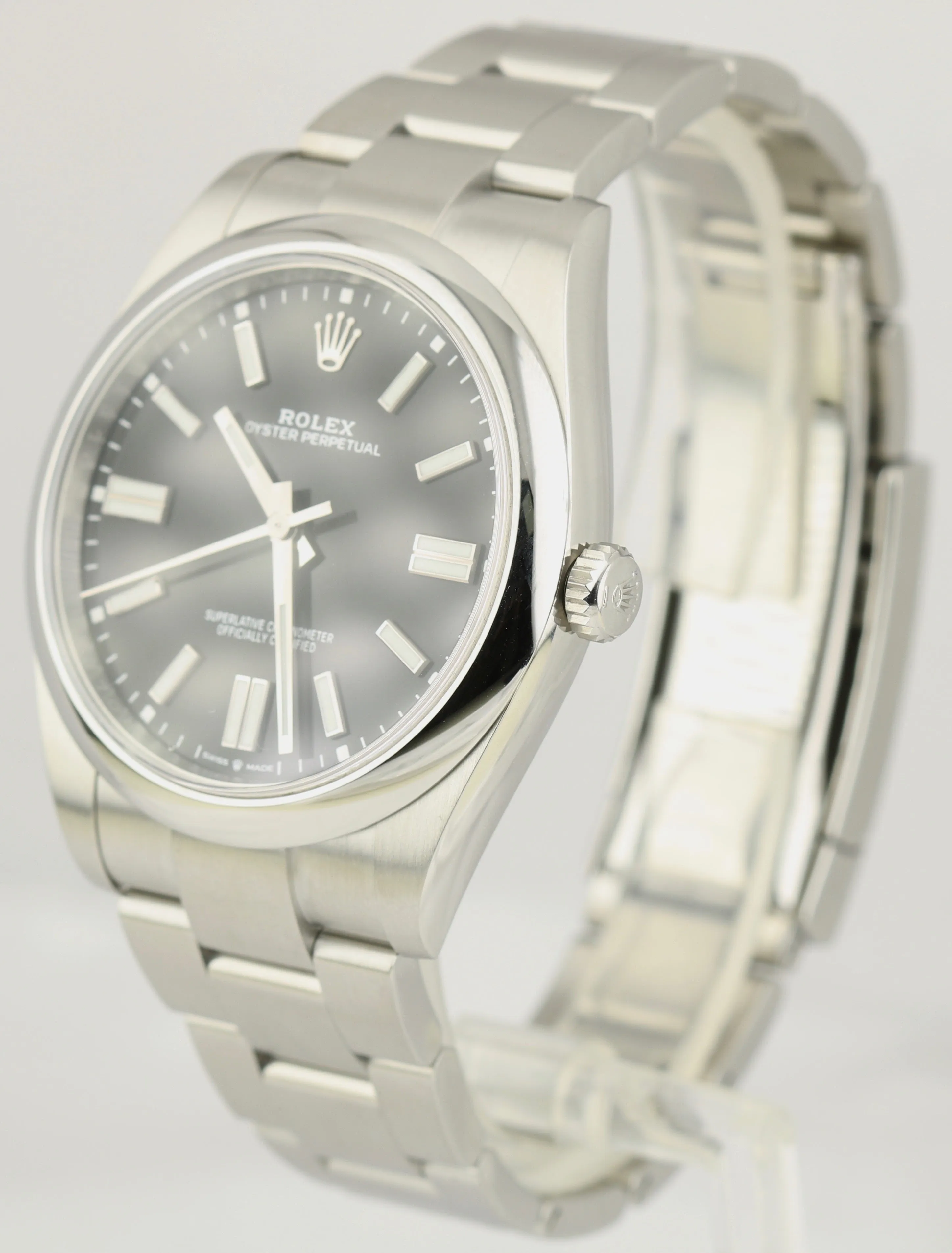 2020 MINT Rolex Oyster Perpetual 41mm Black Stainless Steel Oyster Watch 124300