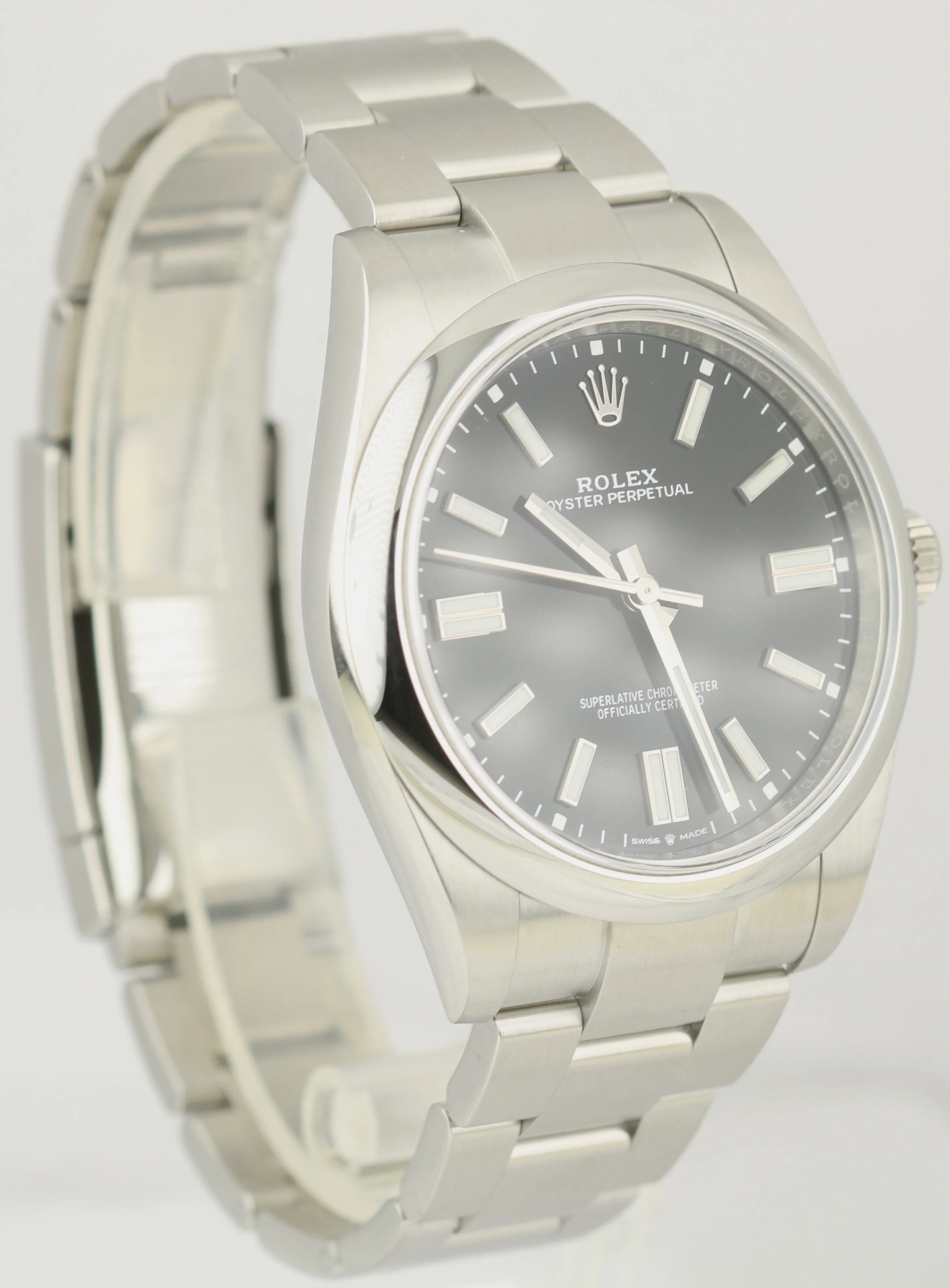 2020 MINT Rolex Oyster Perpetual 41mm Black Stainless Steel Oyster Watch 124300