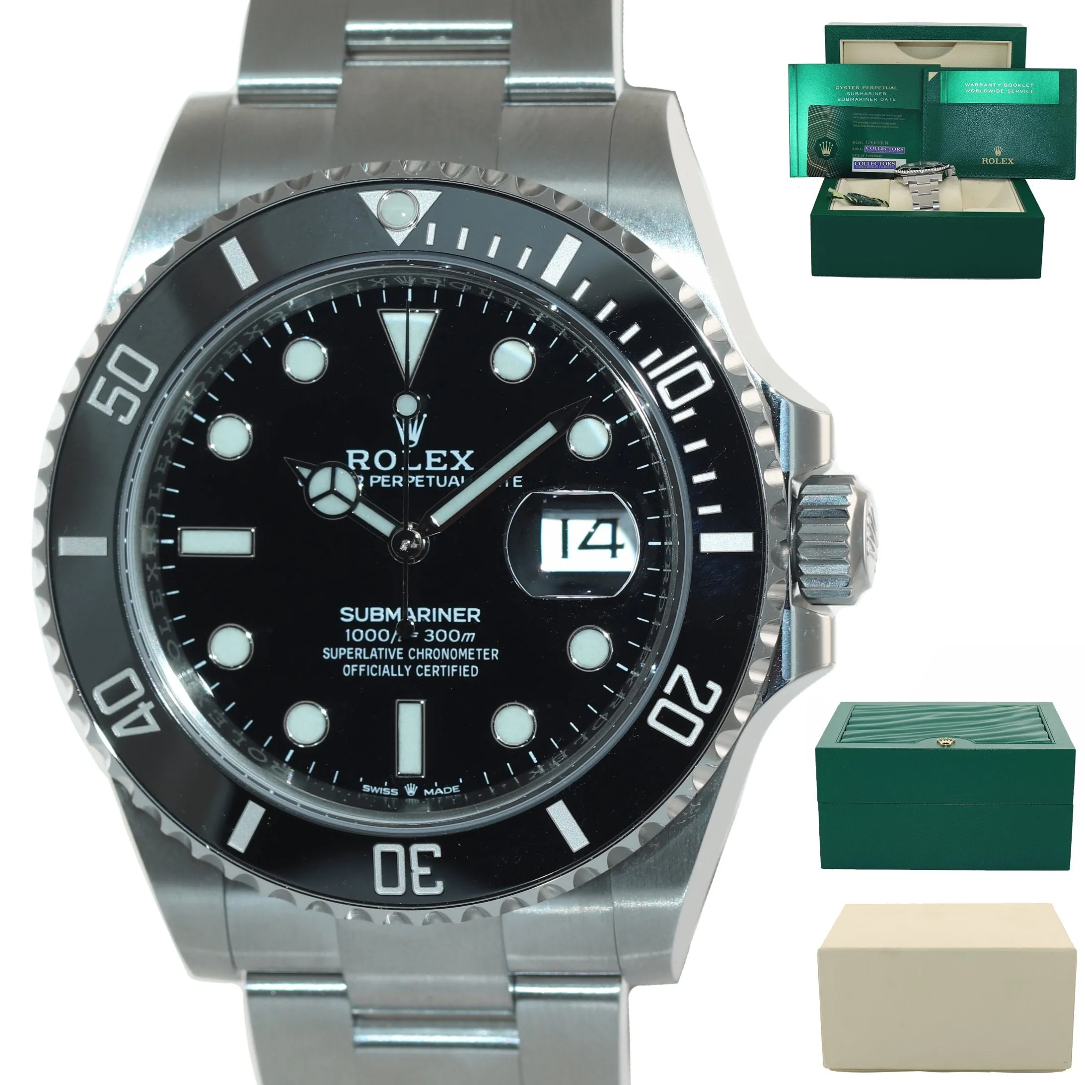2020 PAPERS Rolex Submariner 41mm Black Ceramic 126610LN Watch Box