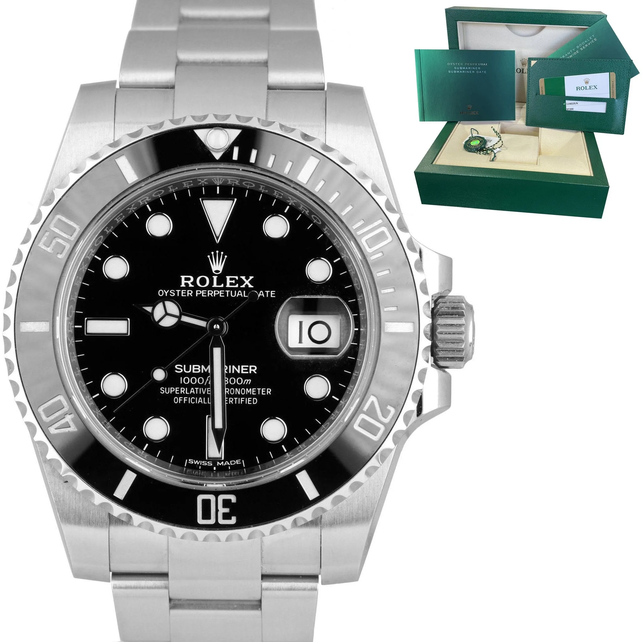 2020 Rolex Submariner Date 40mm Stainless Black Ceramic 116610 LN B P Watch