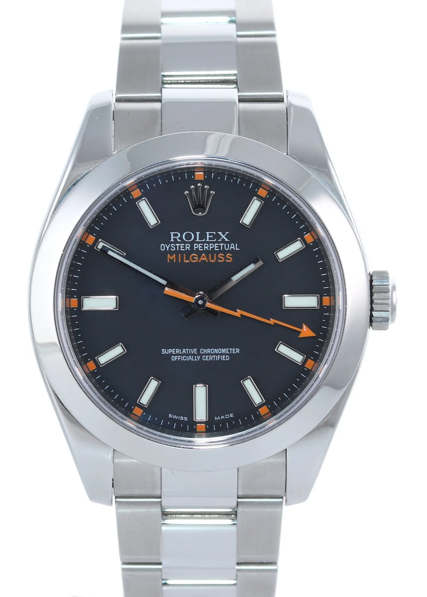 2020 RSC & PAPERS Rolex Milgauss 116400 Steel Black Anti-Magnetic Steel Watch